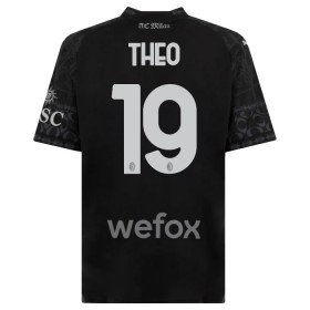 Koszulka AC Milan Theo Hernandez 19 Czwarty 2023-24 Czarny Koszulki Piłkarskie Krótki Rękaw